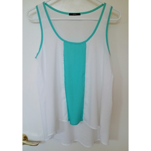 Mint and White Flowy Tank Top