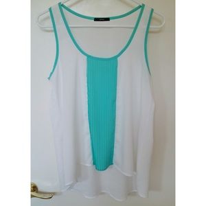 Mint and White Flowy Tank Top