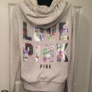 VS PINK Limited Edition Tropical Sequin Full Zip