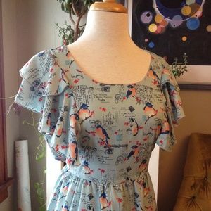 Yumi blue bird dress