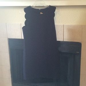 JCrew Scalloped Navy Dress 6