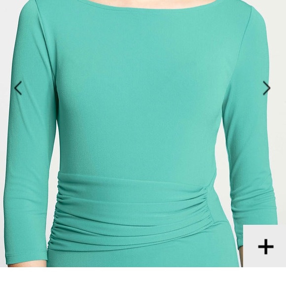 Ann Taylor Twist Waist 3/4 Tea, Mosaic Teal
