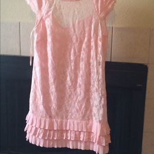 Jessica Simpson pink lace ruffle dress 6