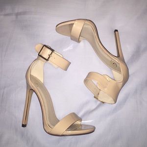 SOLD Nude ankle strap pumps