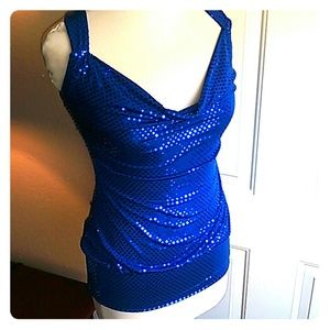 Sequin Sparkly Blue Clubbing Top
