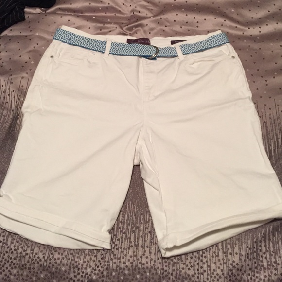 White Denim Bermuda Shorts