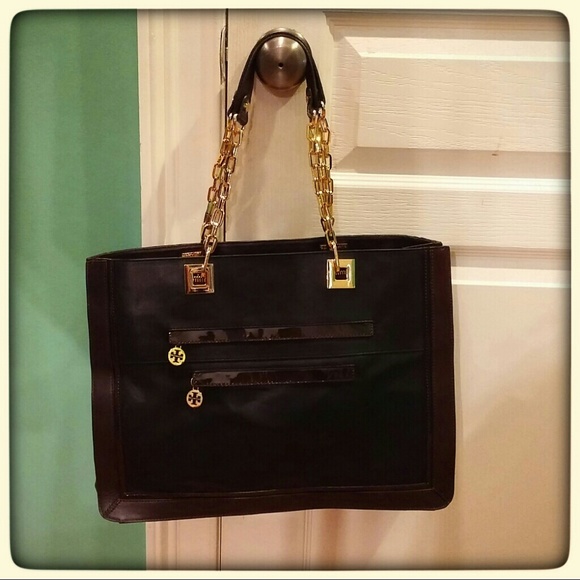 HTF Tory Burch Chain Leather Tote Authentic! SALE - Picture 3 of 13