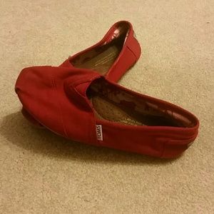 Gently worn red TOMS