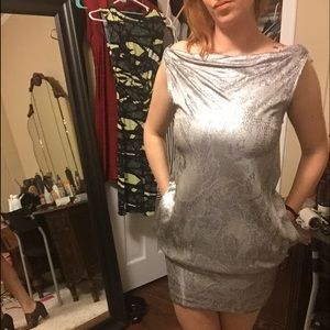 DVF silver banded dress Sz 2