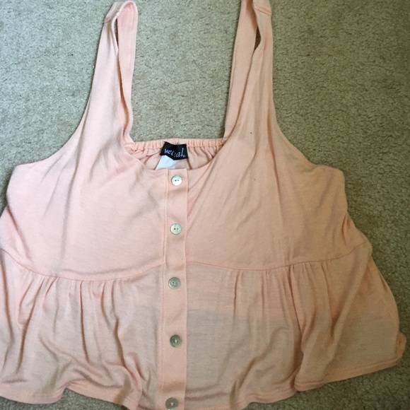 pink cropped button up - Picture 1 of 2