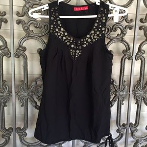 Black sleeveless top