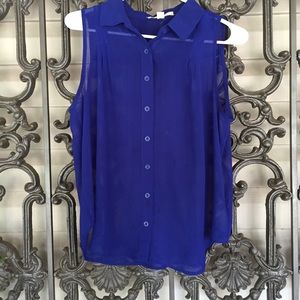 Forever 21 blue sheer tank top