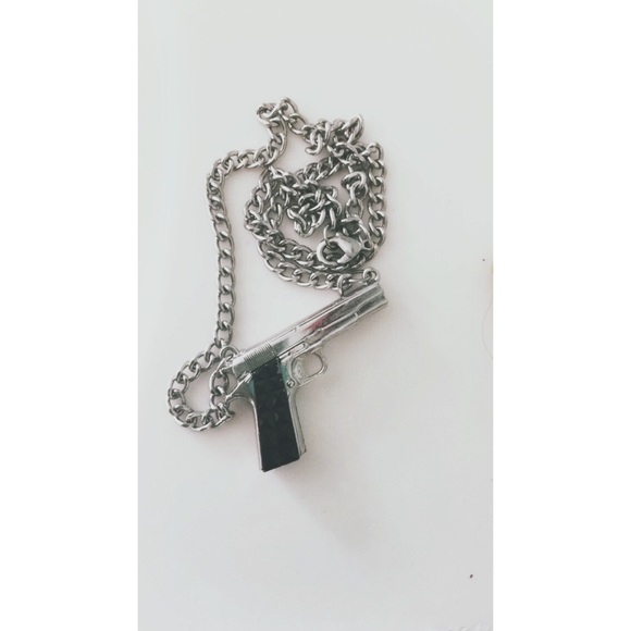 Edgy gun necklace