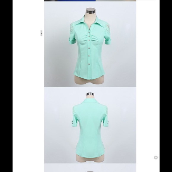 Mint color gorgeous blouse.