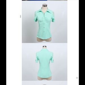 Mint color gorgeous blouse.