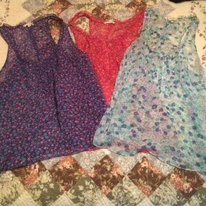 Floral, chiffon tank tops