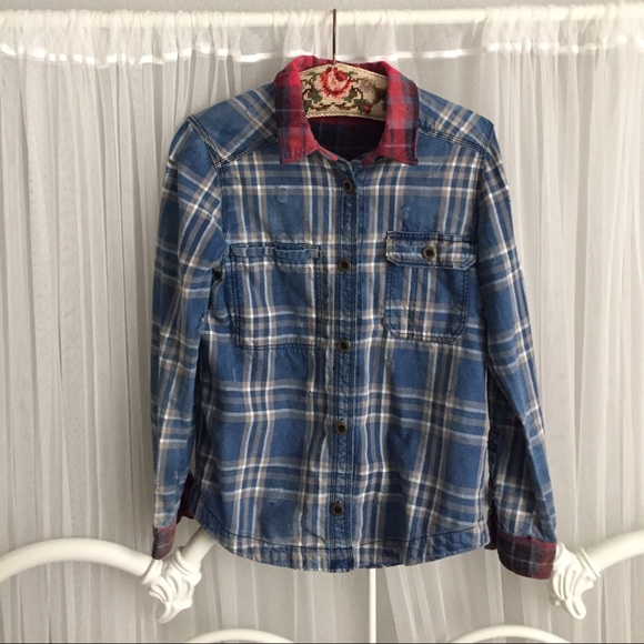 UO BDG distressed flannel