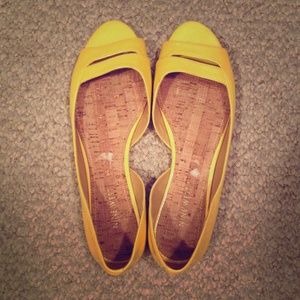 Nine West yellow Biranna flat D'orsay sandal