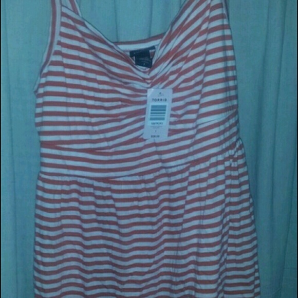 Torrid orange and white stripped tank