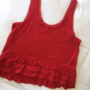 Red Ruffle Tank