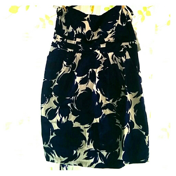 NWT Strapless Deb Size 22 White and Blue Dress