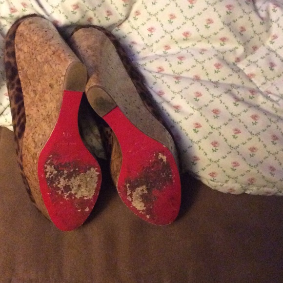 LOUBOUTIN leopard calf hair wedge - Picture 2 of 4