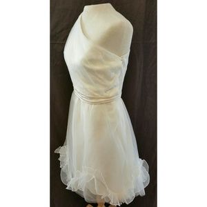 Designer Cocktail or Prom Dress in Eggshell