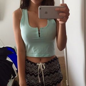Mint Blue Crop Top