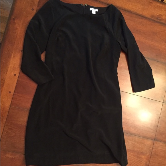 Flattering black shift dress