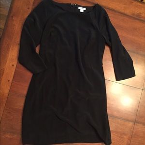 Flattering black shift dress