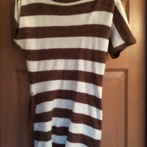 Women's brown and white striped sweater