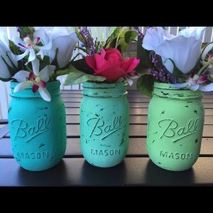 Rustic beachy Mason jars!