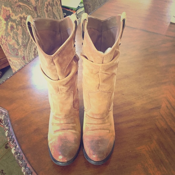 BCBGeneration Tan Cowboy Boots