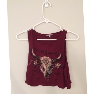 Burgundy muscle tee **WILL GLADLY TAKE OFFERS**