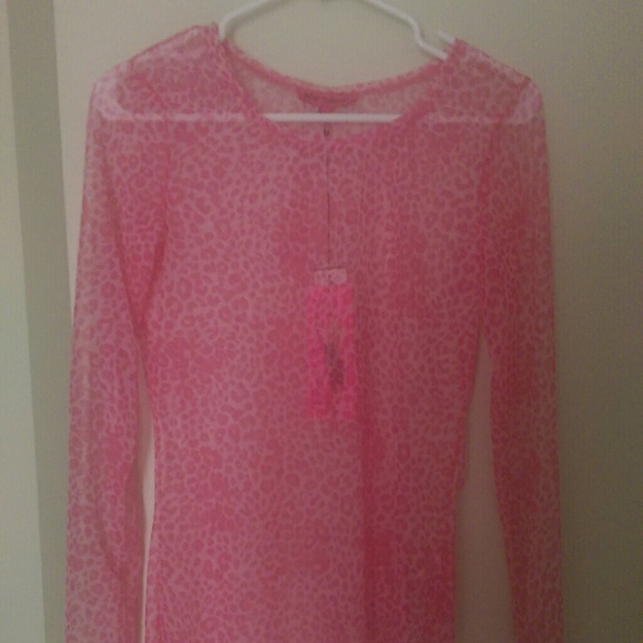 Betsey Johnson leopard print mesh shirt