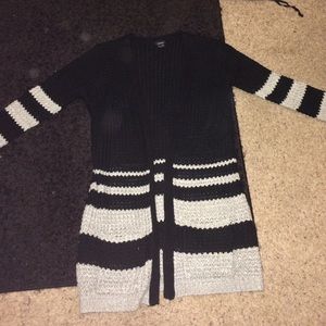 Rue 21 Black and Grey striped cardigan
