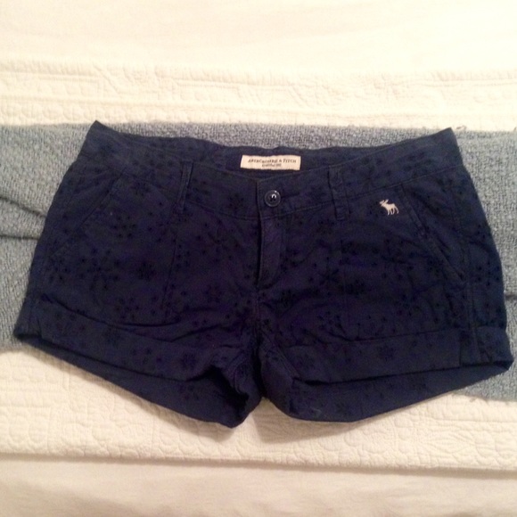 A&F // Navy Eyelet Shorts