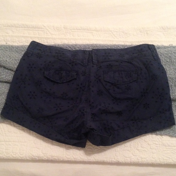A&F // Navy Eyelet Shorts - Picture 2 of 2