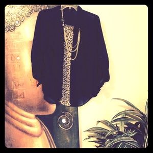 Black top with leopard print