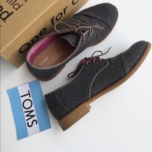 TOMS Grey Wool Women's Brogues
