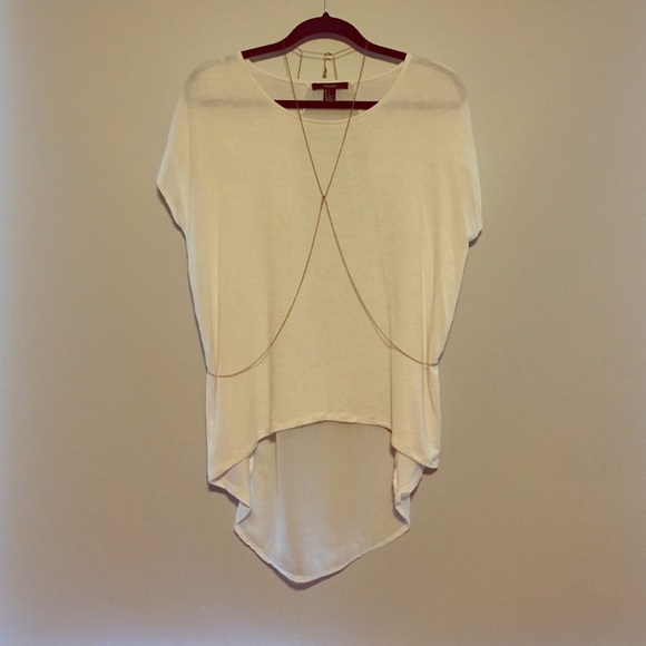 Flowy White top with sheer back