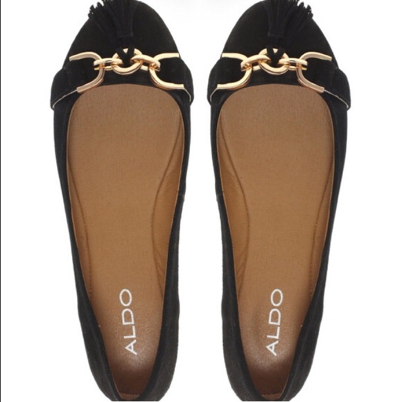 ALDO black suede ballet flats