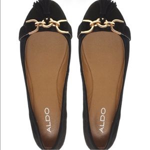 ALDO black suede ballet flats