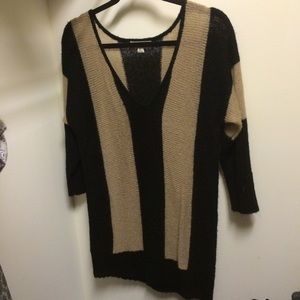 Long Black and Tan Sweater
