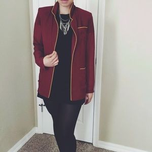 ASOS semi sheer burgundy jacket