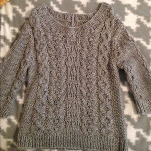 Beautiful thick cable knit grey sweater!