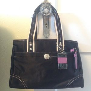 Coach Hampton's Weekend Small Black Handbag