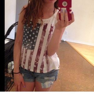 American flag muscle tee *WILL GLADLY TAKE OFFERS*