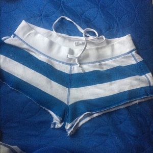 Blue and white shorts couple of stains