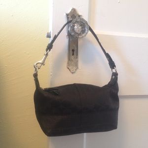 Coach Black Signature Jacquard Pouch